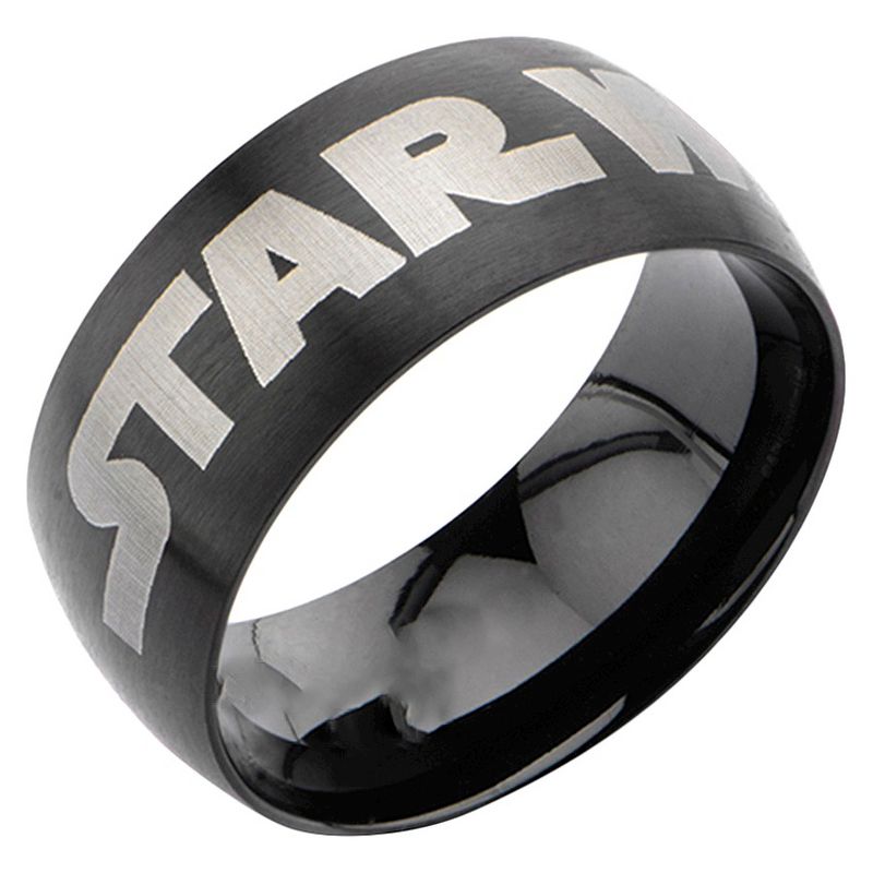 Men's Star Wars Stainless Steel Logo Ring - Black, 1 of 3