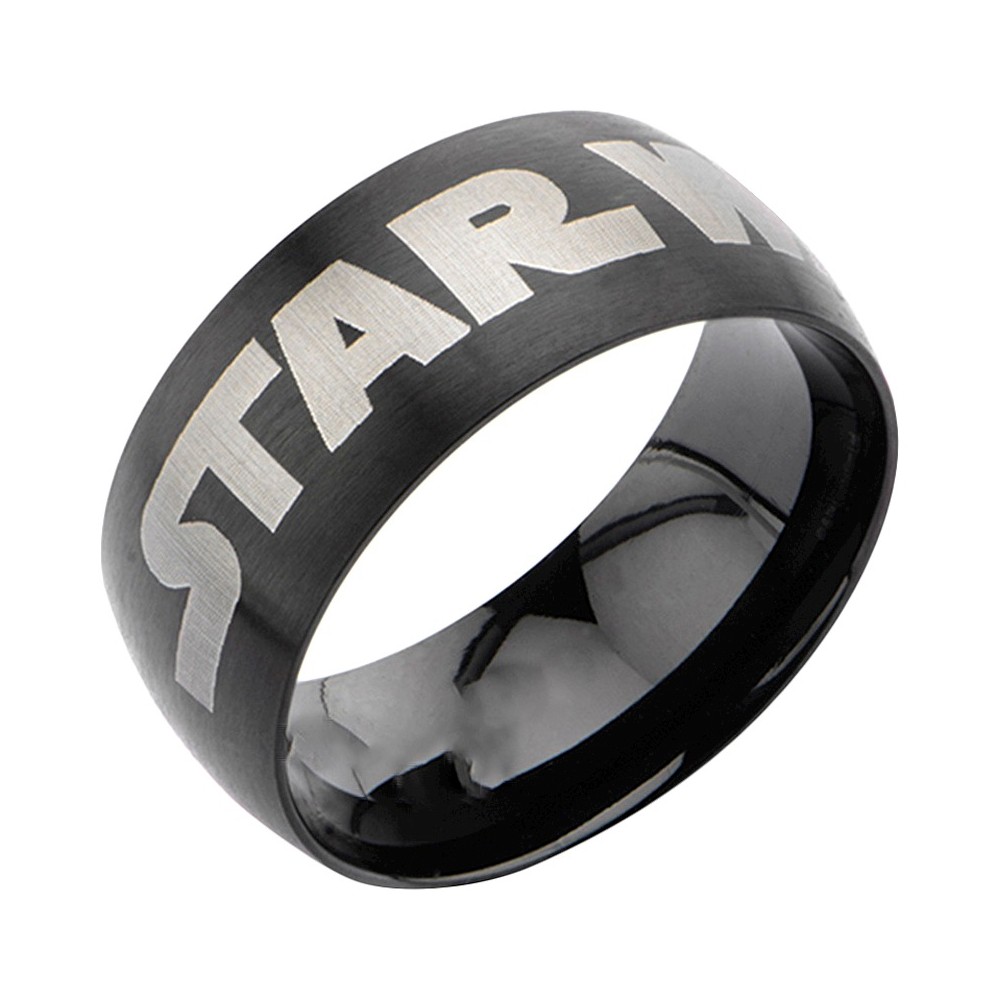 Photos - Ring Men's Star Wars Stainless Steel Logo  - Black