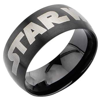 Men's Star Wars Stainless Steel Logo Ring - Black