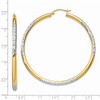 Black Bow Jewelry 14k Gold and Rhodium Diamond Cut Round Hoop Earrings 55mm (2 1/8 Inch) - 4 of 4