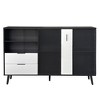 Sideboard Buffet Cabinet, 2 Door Storage Cabinet With 2 Drawers, Metal Handles And 5 Feet, Open Storage Space Coffee Bar Cabinet - 3 of 4