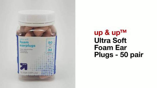 Ultra Soft Foam Ear Plugs - 50 pair - up &#38; up&#8482;, 2 of 5, play video