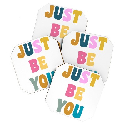 4pk June Journal Colorful Just Be You Coasters - society6