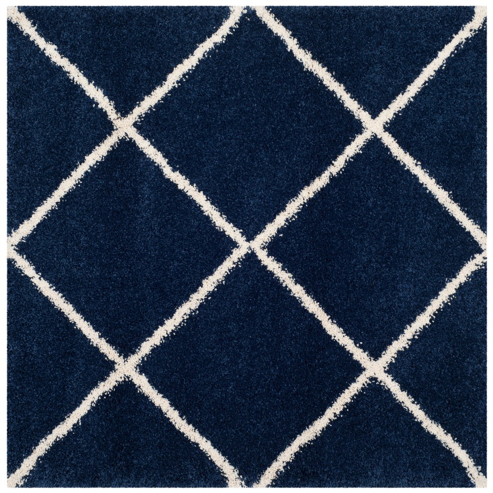 5'x5' Hudson Shag Square Area Rug Navy/Ivory - Safavieh