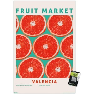 Trends International Reinders: Fruit Market - Red Oranges Unframed Wall Poster Print Clear Push Pins Bundle 22.375" x 34" - 1 of 4