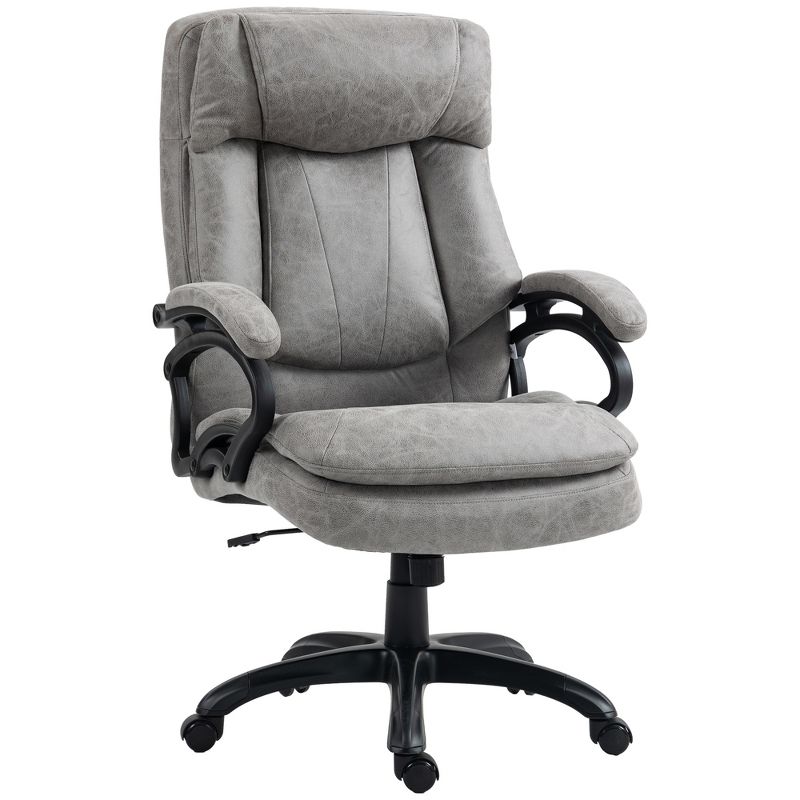 HOMCOM Vibration Massage Office Chair with Heat, Adjustable Height, High Back, Microfibre Comfy Computer Desk Chair, 4 of 7
