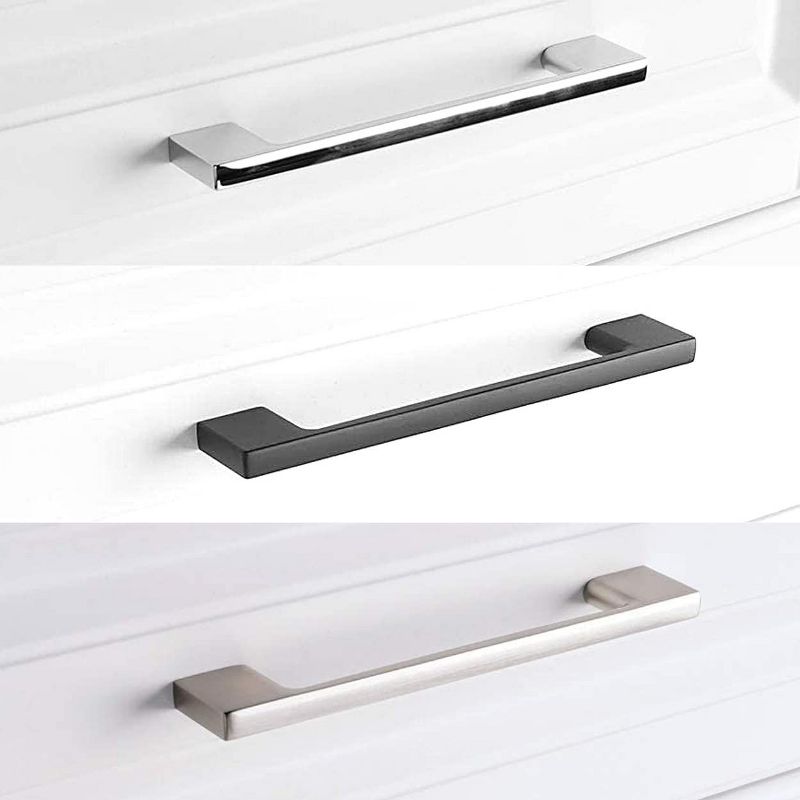 Wood Grip Sleek Handle Pulls for Kitchen Cupboard Door, Dresser Drawers And Bathroom cabinets - Black - 10 Piece, 1 of 5