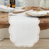 Saro Lifestyle Embroidered Polka Dot Table Runner w/ Scallop Edge - 3 of 3