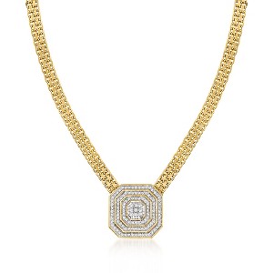Ross-Simons 0.50 ct. t.w. Diamond Cluster Necklace in 18kt Gold Over Sterling - 1 of 2