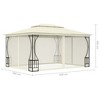 vidaXL Gazebo with Nets Canopy Tent Patio Pavilion Marquees Outdoor Garden - Cream 118.1" x 157.5" x 104.3" - 4 of 4