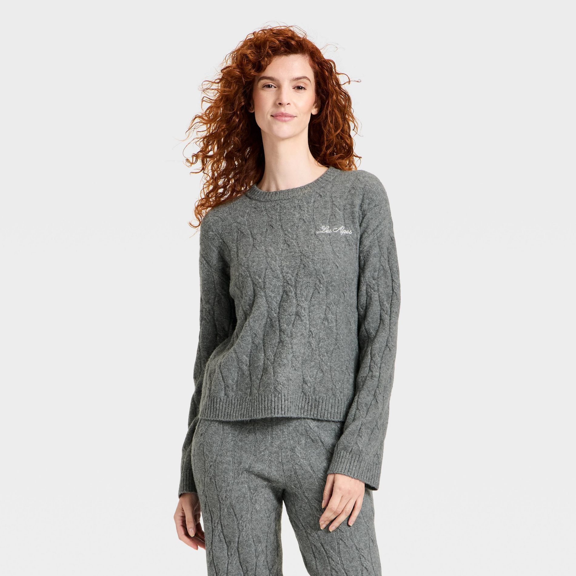 Women's Cozy Knit Boucle Crewneck Pullover Sweater - Universal Thread™ Heather Gray