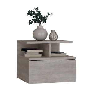 NicBex 14 inch Wide Floating Floating Nightstand with 1 Drawer,Modern Side Table with 2-Tier Shelf,Bedside Table for Bedroom,Living Room - 1 of 4