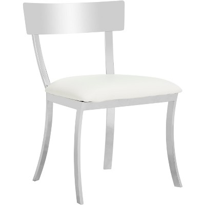 Abby 19'' White and Chrome Modern Side Chairs, Set of 2