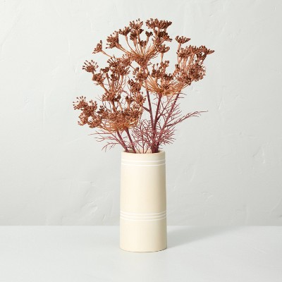 15" x 9" Faux Rusted Queen Anne's Lace Ceramic Pot Arrangement - Hearth & Hand™ with Magnolia