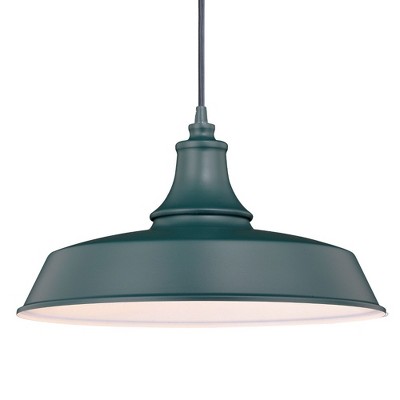 Dorado Farmhouse Red and White Outdoor Barn Dome Pendant Light