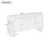 Storage Cabinet with Four Doors, Curved Legs, Built-in Shelves and Ash Veneer Finish for Entryway, Hallway or Living Room-The Pop Home - 3 of 4