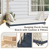 Gulches Patio Swings: Hanging Porch Swing Bench with Cushions, 10.8ft Ropes, Natural/ White/Black/Brown/Gray Finish - 4 of 4