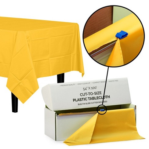 Crown Display 54 X 100' Cut To Size Disposable Plastic Tablecloth