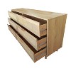 CAVINAS 6-Drawer Dresser with Legs,Rattan MDF Chest of Drawers with Spacious Storage Space for Bedroom and Entryway,2 Columns,3 Rows - 4 of 4