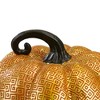 Northlight 7.5" Gold and Orange Textured Greek Key Pumpkin Fall Decoration - 3 of 4