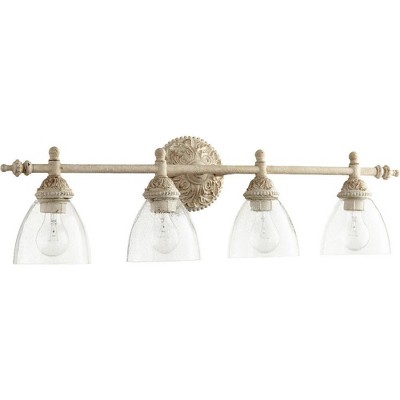 Persian White Weathered Embellished 4-Light Bathroom Vanity Fixture