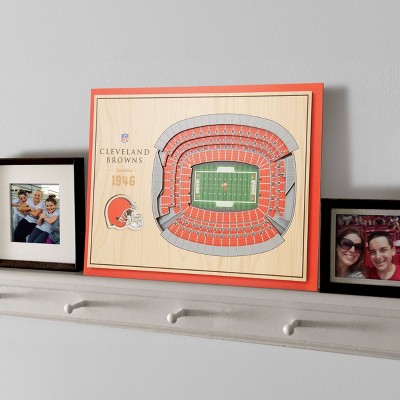 Cleveland Browns 3D Stadium Wall Art in Team Colors