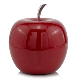 HomeRoots 11" Red Aluminum Decorative Apple Tabletop Sculpture - 1 of 4