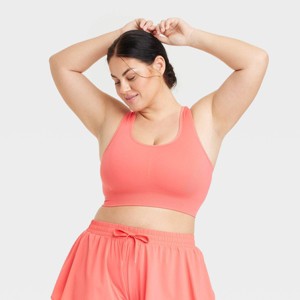Women's Seamless Medium Support Racerback Sports Bra - All In Motion™ - 1 of 3