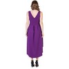 Womens Sleeveless V-Neck High Low Pleated Fit N Flare Pocket Midi Dress - 24seven Comfort Apparel™ - 3 of 4