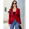 Womens Casual Blazer Long Sleeve Open Front Ruffle Work Office Cardigan Suit Jackets - 2 of 4