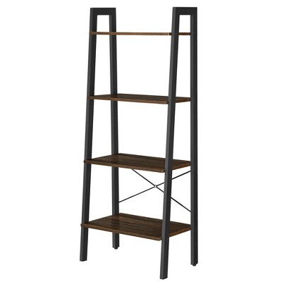 VASAGLE 4-Tier Ladder Shelf Wall Ladder Bookshelf Bookcase Furniture Storage Rack Shelves