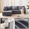 VYNXARIA Modern Sectional Sofa with Vertical Stripes,5-Seat Couch with Convertible Ottoman,Various Combinations,L-Shape Indoor Furniture£¬Dark Gray - 2 of 4