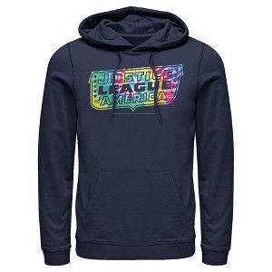 Men's Justice League Tie Dye Emblem Pull Over Hoodie - 1 of 3