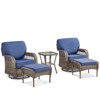 Buenhomino 5PCS Patio Furniture Set with Outdoor Swivel Rocking Chair, Ottoman and Side Table, All Weather Wicker Outdoor Conversation Set - 4 of 4