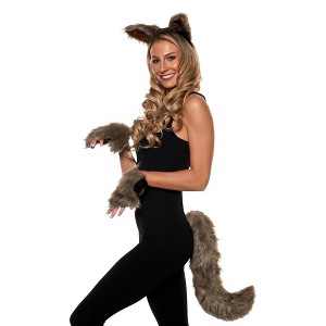 Underwraps Werewolf Adult Costume Accessory Set | Brown/Grey - 1 of 4