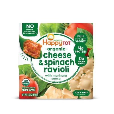 Happytot Organic Cheese & Spinach Ravioli With Marinara Sauce Baby Food ...