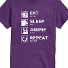 Men's - Instant Message - Eat Sleep Anime Repeat Short Sleeve Graphic T-Shirt - 2 of 4