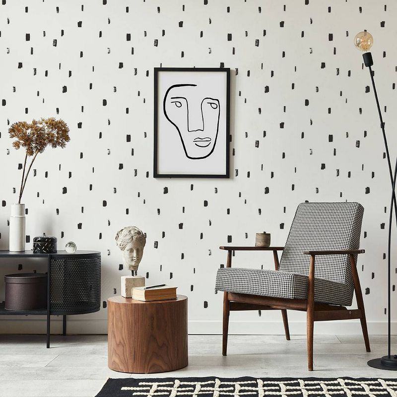 Tempaper &#38; Co Brushmarks Removable Peel and Stick Wallpaper, Ink Spots, 28&#39;, 5 of 7