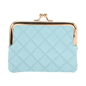 Unique Bargains Argyle Texture Clip Buckle Coin Purse Wallet 1 Pc - 1 of 4