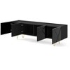 Homlando Space TV Stand 4D - Made in EU Furniture - Modern and Functional Design – Minimalist TV Stand Milled Fronts and Gold Metal Accent - 2 of 4