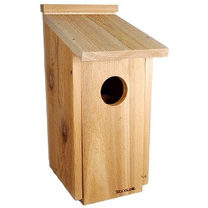 Woodlink 24338 Wooden Cedar Screech Owl and Kestrel Bird House Nesting  with Wood Shavings with Mounting Screws for Owl Nesting Season - 1 of 4