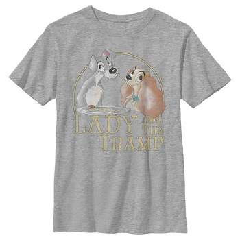 Boy's Lady and the Tramp Spaghetti Kiss Title Scene T-Shirt