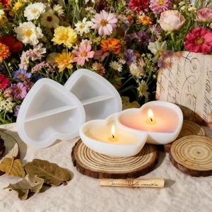 JDICTION Heart Shaped Silicone Molds for Resin Candles, Candlesticks, Jewelry Casting, Valentine's Day Crafts - 1 of 4