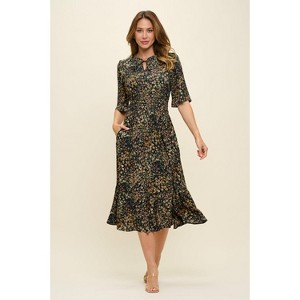 WEST K Women's Bethany Smocked Waist Tiered Midi Dress - 1 of 4