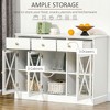 Okak Barn Door Style Buffet Cabinet with Storage for Living Room 34.5" Farmhouse Kitchen Sideboard Cabinet with Adjustable Shelf - 3 of 4