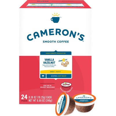 Cameron's Coffee Vanilla Hazelnut Light Roast Coffee Pods - 24ct
