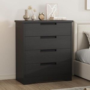 Modern 4 Drawer Dresser with Embedded Handles,  Smooth Gliding Drawers & Anti-Tip Design, Wooden Storage Chest for Nursery, Bedroom, Living Room - 1 of 4