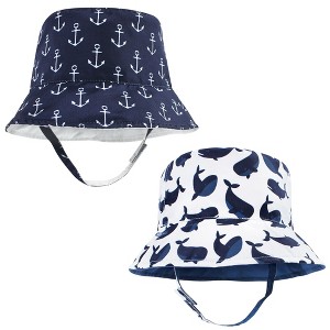 Hudson Baby Infant Boy Sun Protection Hat, Whale Anchor - 1 of 4