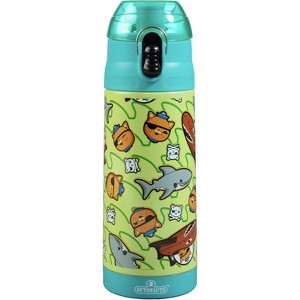 Octonauts Above & Beyond Stainless Steel 13 oz Reusable Water Bottle for Kids, Teal - Spill Proof Lid w/Built-in Straw - Fits Most Lunch Bags - 1 of 3