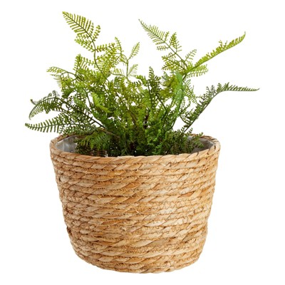 Juvale 3-Piece Natural Seagrass Woven Planter Set with Plastic Lining